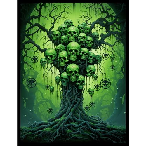 Realm Guard 100ct Matte TCG/MTG Card Art Sleeves (Green-Black Tree of The Dead)
