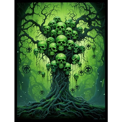 Realm Guard 100ct Matte TCG/MTG Card Art Sleeves (Green-Black Tree of The Dead)