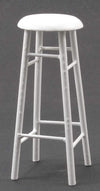 Dollhouse Miniature 3 Inch Bar Stool (White)
