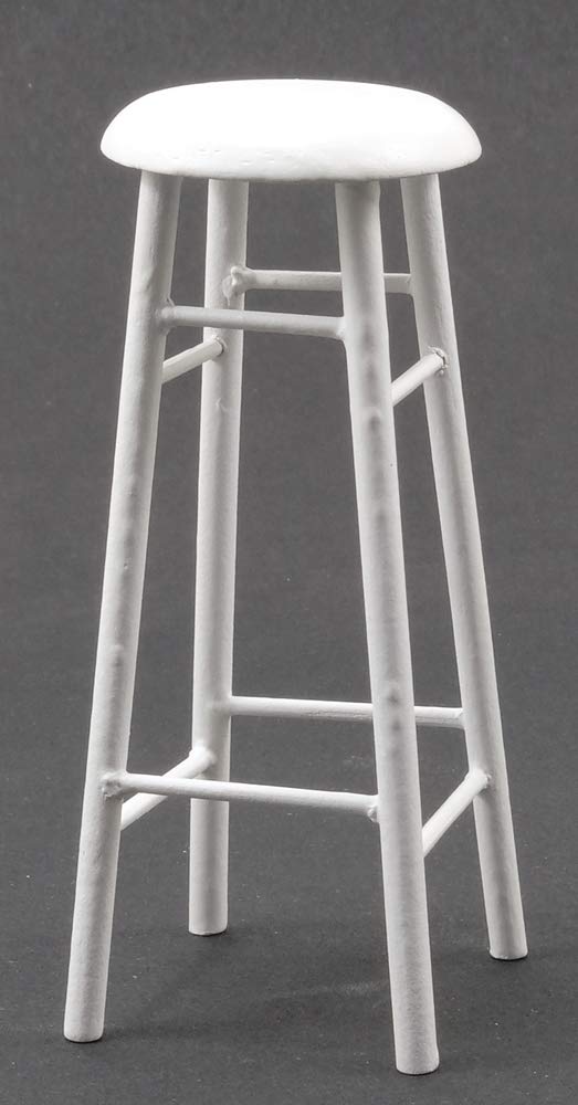 Dollhouse Miniature 3 Inch Bar Stool (White)