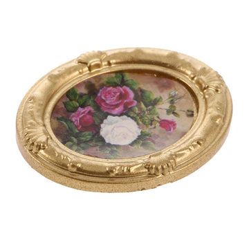 Jili Online Vintage Mini Metal Dollhouse Decor Furniture Kit Flower Picture Photo Frame for 1:12 Dolls House Miniature Accessories #B