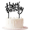 Keoysek Happy Birthday Cake Topper, Black Acrylic Versatile Cake Topper