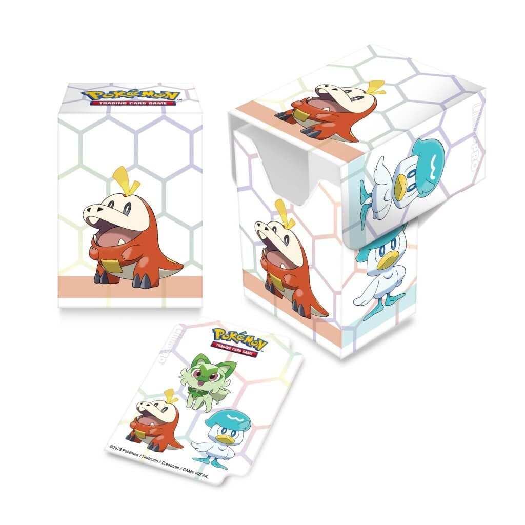 Ultra PRO - Pokémon Paldea First Partner Gaming Bundle - Includes One Card Playmat, 65ct. Card Sleeves, One Card Deck Box w/ 4 Dividers, All Packed in