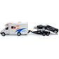 Toy Camper RV Trailer Towing Supercar Sports Model Car Diecast Motorhome Toys for Boys Pull Back Toy Cars, Beach Sandbox Outdoor Adventure Play Set, 3