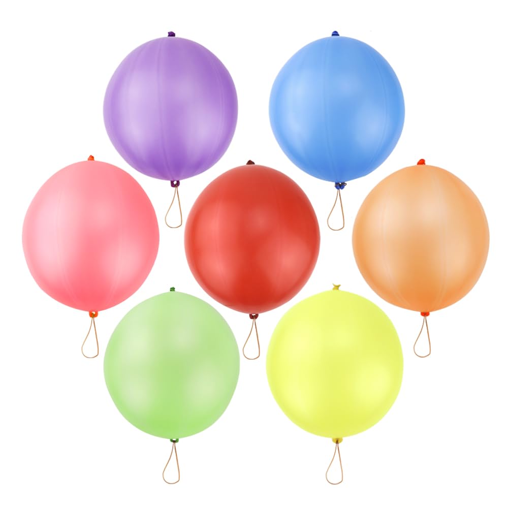 RUBFAC Punch Balloons, Birthday Balloons Party Favors For Kids, 36Pcs Thickened Heavy Duty Neon Punching Bouncy Ball for Party Goodie Bag Stuffers