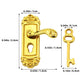 2 Pair Gold Left and Right Handles 1/12 Miniature Door Handle Dollhouse Decoration Accessories