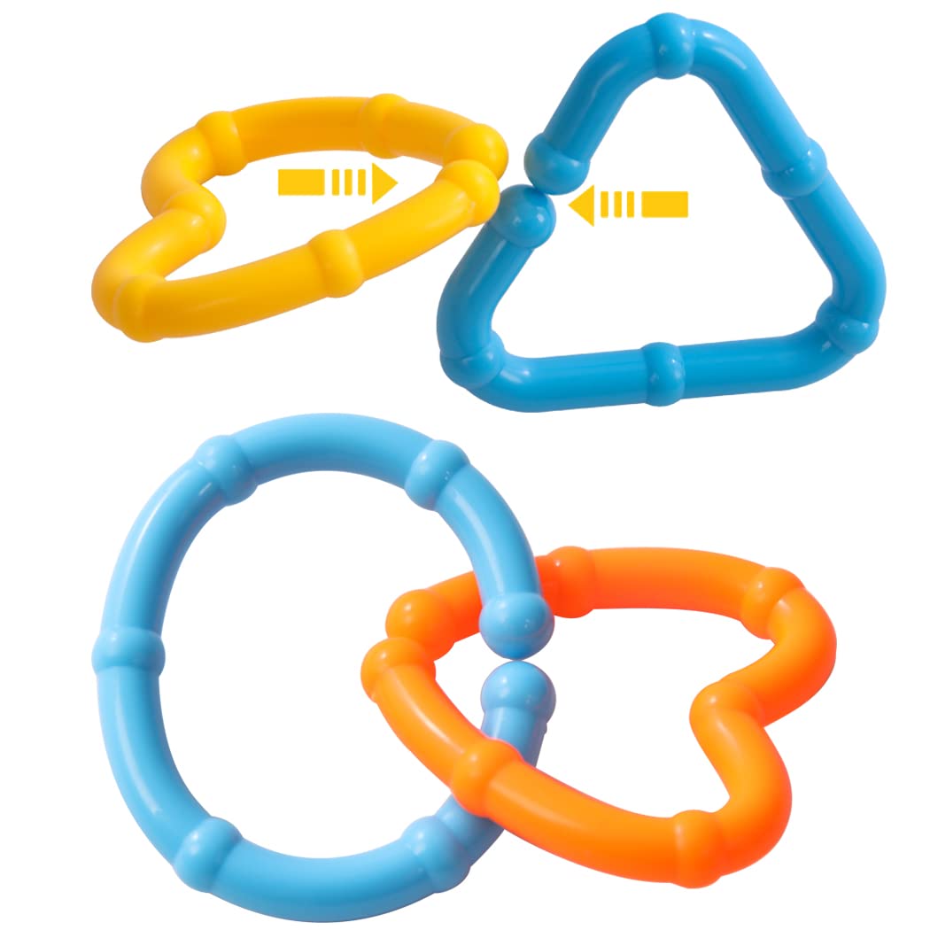 COLVWOFA 50PCS Baby Rings Toy Links Plastic Babies Teething Ring Attach Baby Toys to Strollers or Carrier Seat or Baby Bouncers for Infants