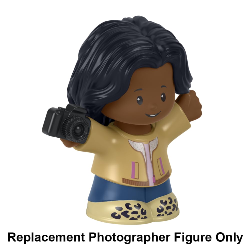 Fisher-Price Replacement Part Little People Career Playset - HBW68 ~ Replacement Photographer Figure ~ Wearing Tan Jacket and Carrying 35mm Camera ~