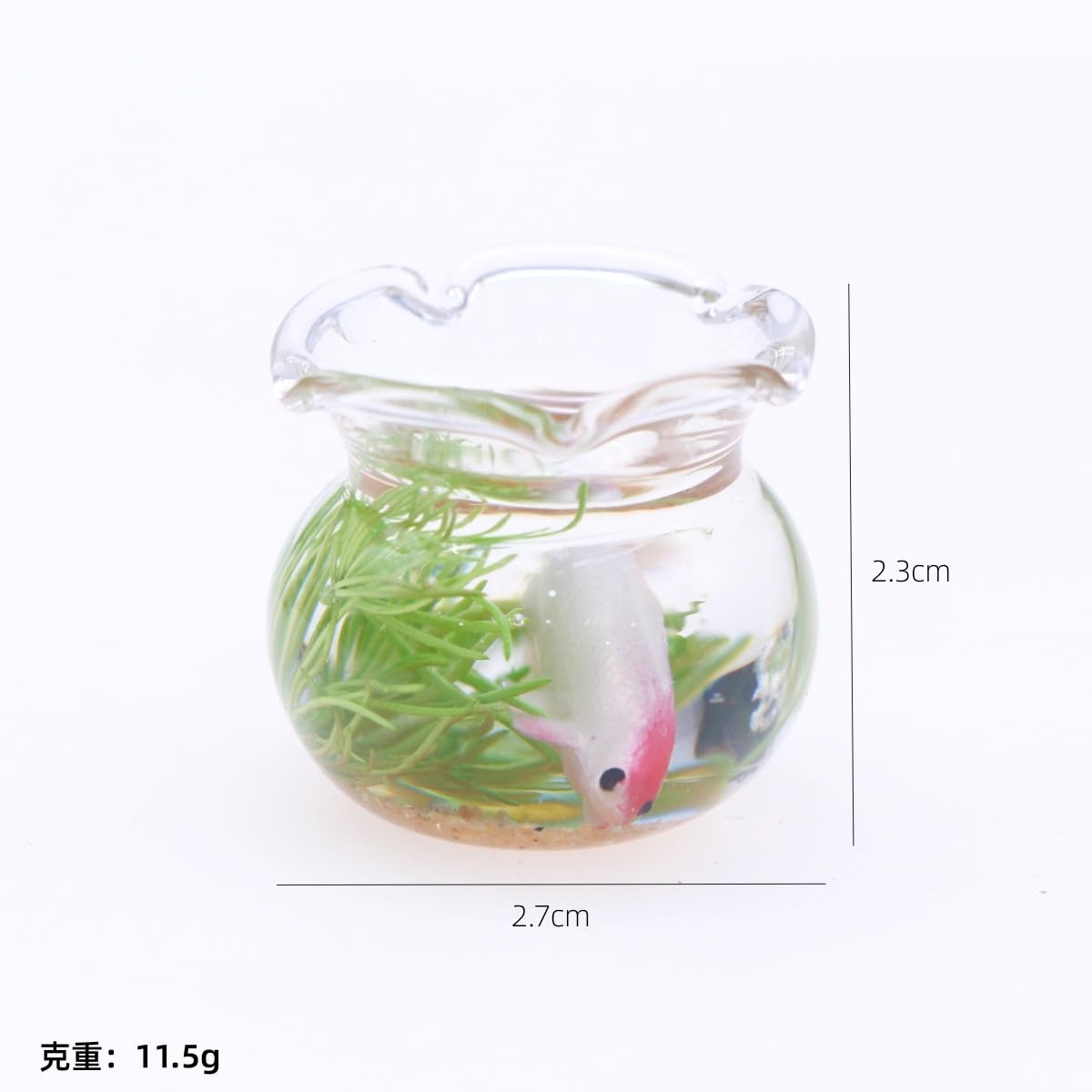 1Pcs Multicolour Mini Round Fish Tank Realistic Glass Decor for Dollhouse Display Captivating Miniature for Crafts Ornaments Handmade
