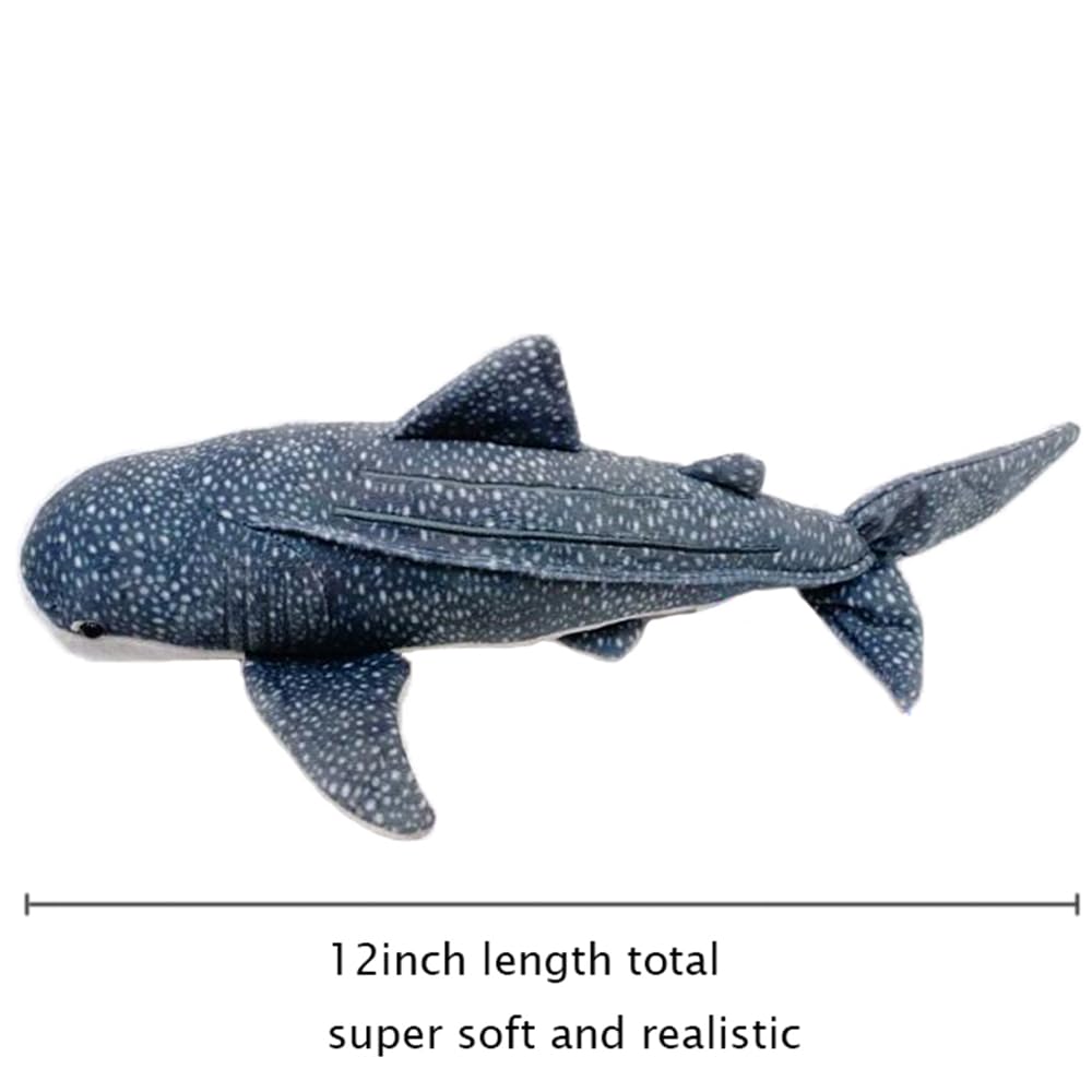 JIANEEXSQ Soft Simulation Great Whale Shark Plush Toy, Realistic Lifelike Whale Shark Stuffed Animals, Cute Ocean Sea Creatures Sharks Plush Toy Gift