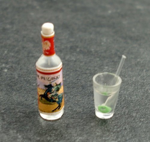Farrow Industries Dolls House Pub Miniature Bottle of Vodka & Cocktail 35
