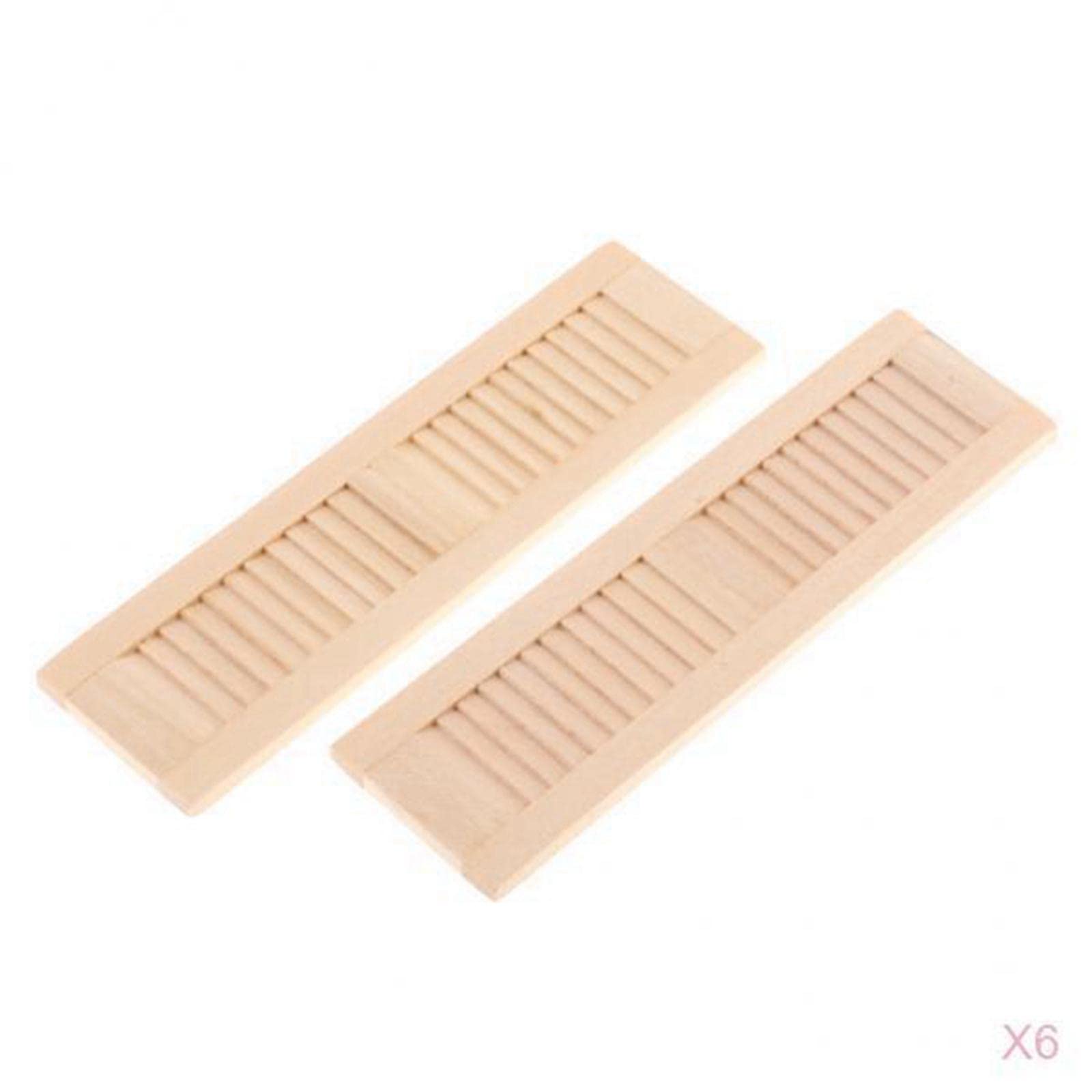 Tachiuwa 6X 2X 12th Mini Windows Shutter Dollhouse Furniture DIY Scene Decoration