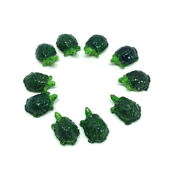 An_Shop 10pcs Artificial Animal Accessories Clay Green Turtle Tortoise Packs Miniature Figurine Mini Decorative for DIY Ornament Craft DIY Dollhouse