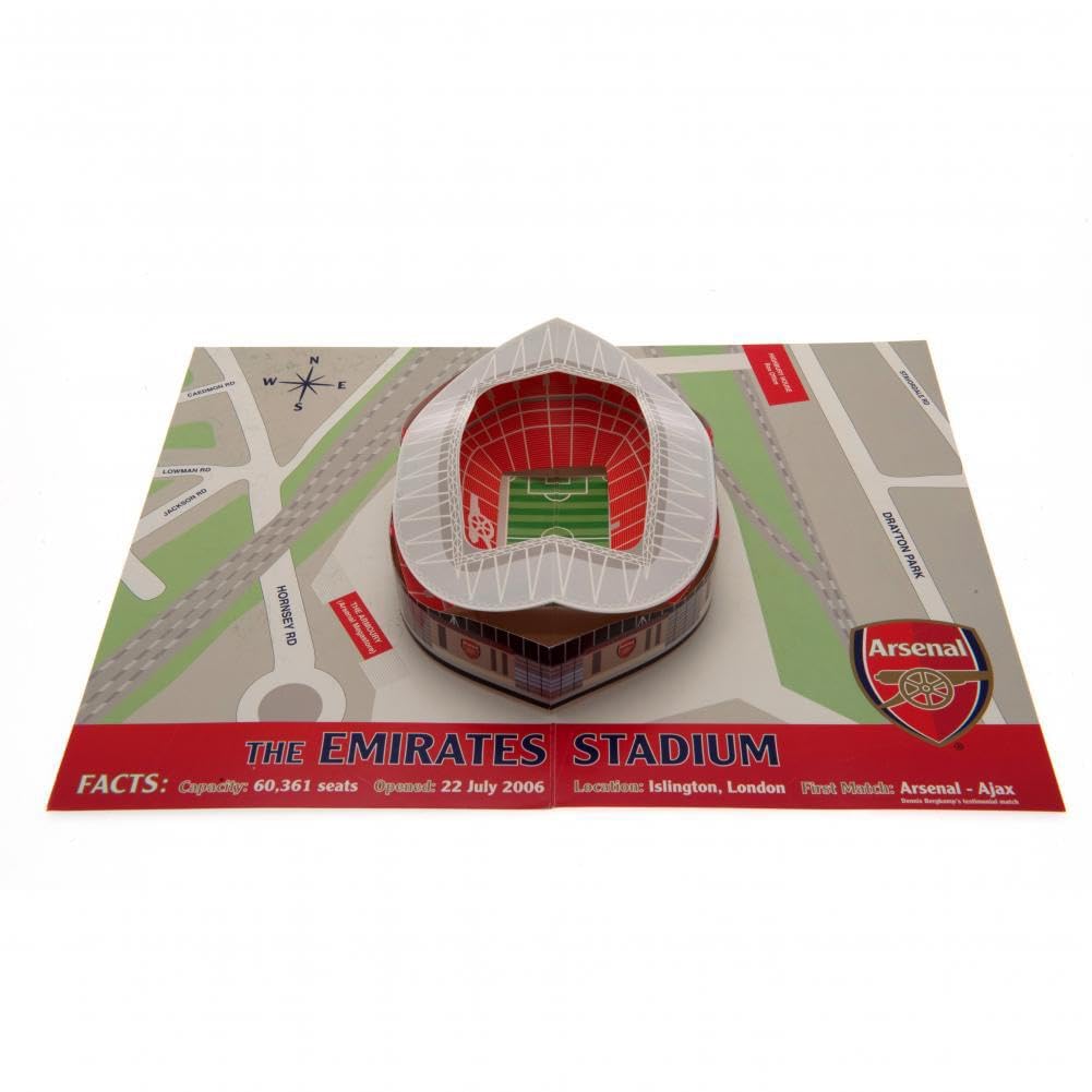Arsenal F.C. Official,Multi,3848 Birthday Card - Club Stadium Pop Up Card