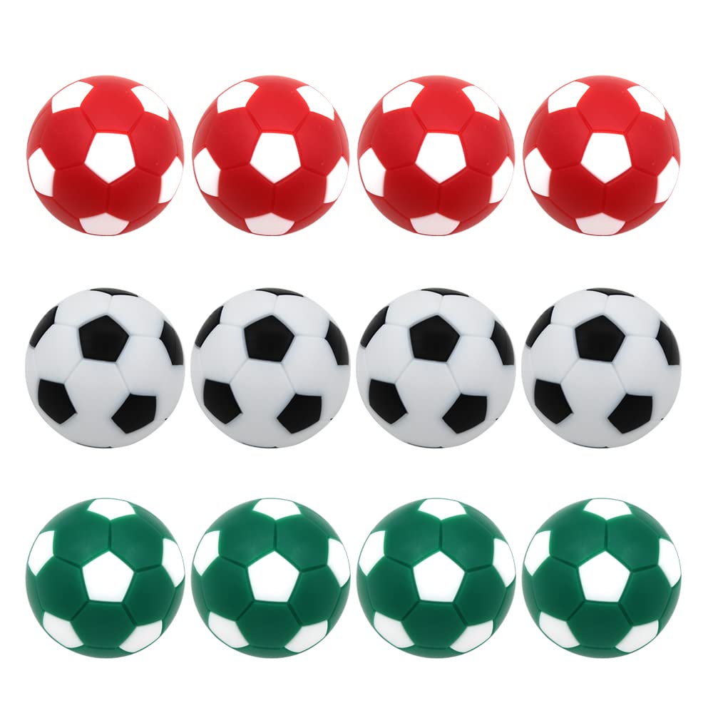 BQSPT Foosball Balls Foose Balls Table Football Soccer Replacement Multicolor Official Tabletop Game Size 32mm Mini Foosball-Set of 12