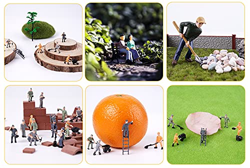 NWFashion 25 PCS 1:87 Scales Painted Worker Figures for Miniature Dollhouse Railway Train