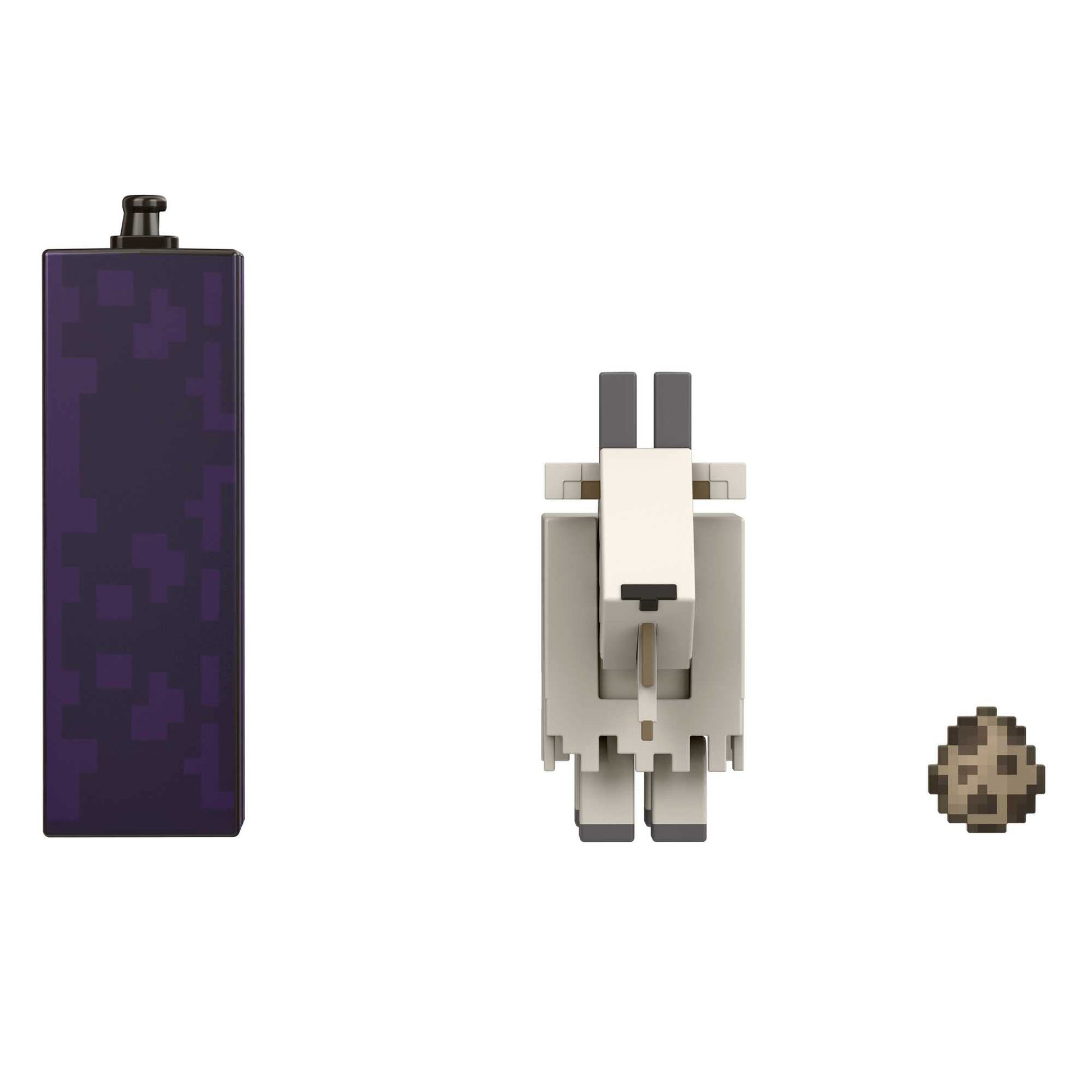 Minecraft Goat Action Figure, 3.25-in, with 1 Build-a-Portal Piece & 1 Accessory, Building Toy Inspired by Video Game, Collectible Gift for Fans