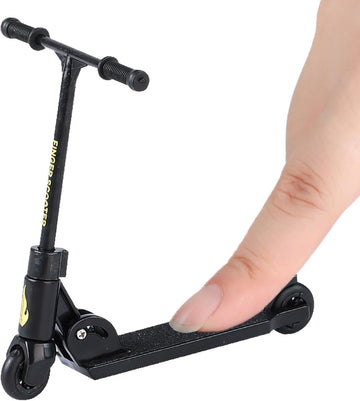 Black Finger Scooter - 2-Wheeled - Foldable Finger Scooter BMX with Brake | Finger Board Accessories| Non-Slip Fun Finger Skateboards