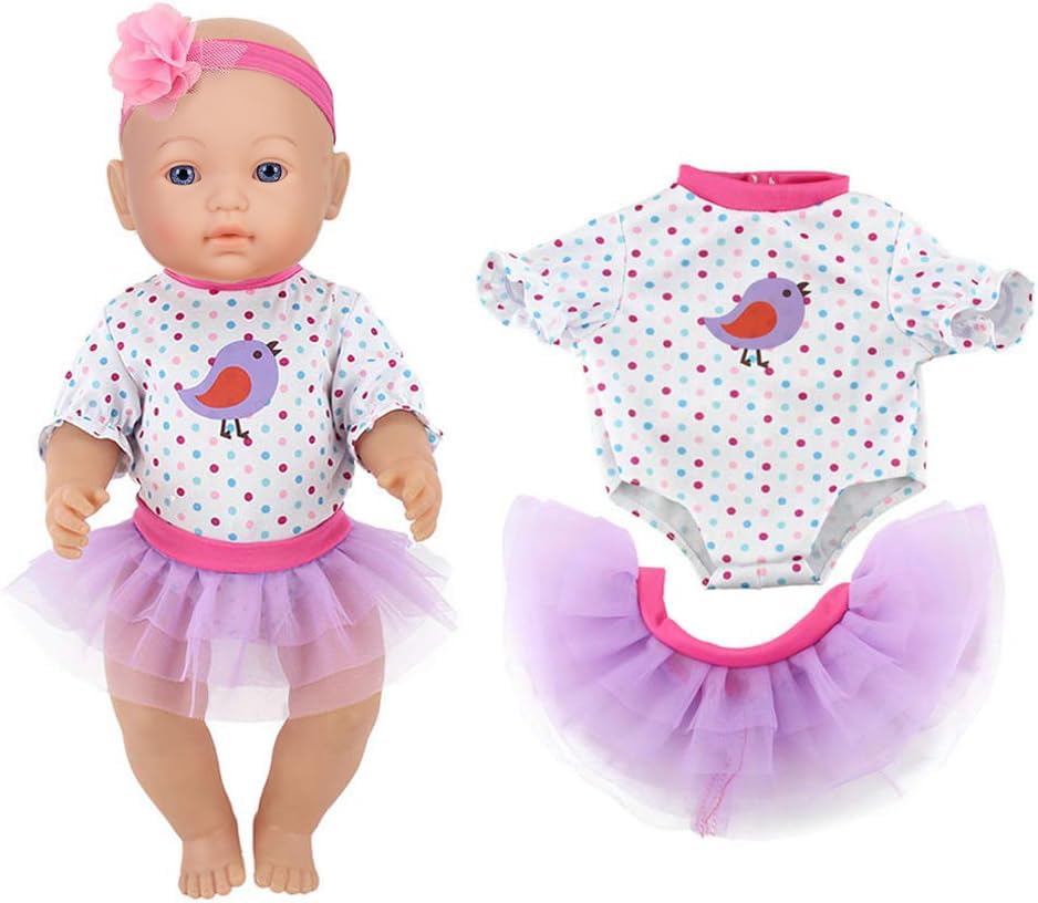 ebuddy 4 Sets Baby Doll Clothes - Fashion Outfits Fit for 14-16 inch, 17 inch new Born Baby,15 inch 18 inch Dolls