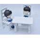 SM SunniMix 1/6 Doll Furniture, Wooden Square Chairs 3pcs/Set, Dollhouse Dining Room Living Room Decor, 12inch Doll Furnishings Model Toy, White