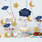 24 Pcs Twinkle Small Star Centerpiece Sticks for Baby Shower Star Table Toppers Birthday Party Decoration Cake Topper Moon Decoration Glitter