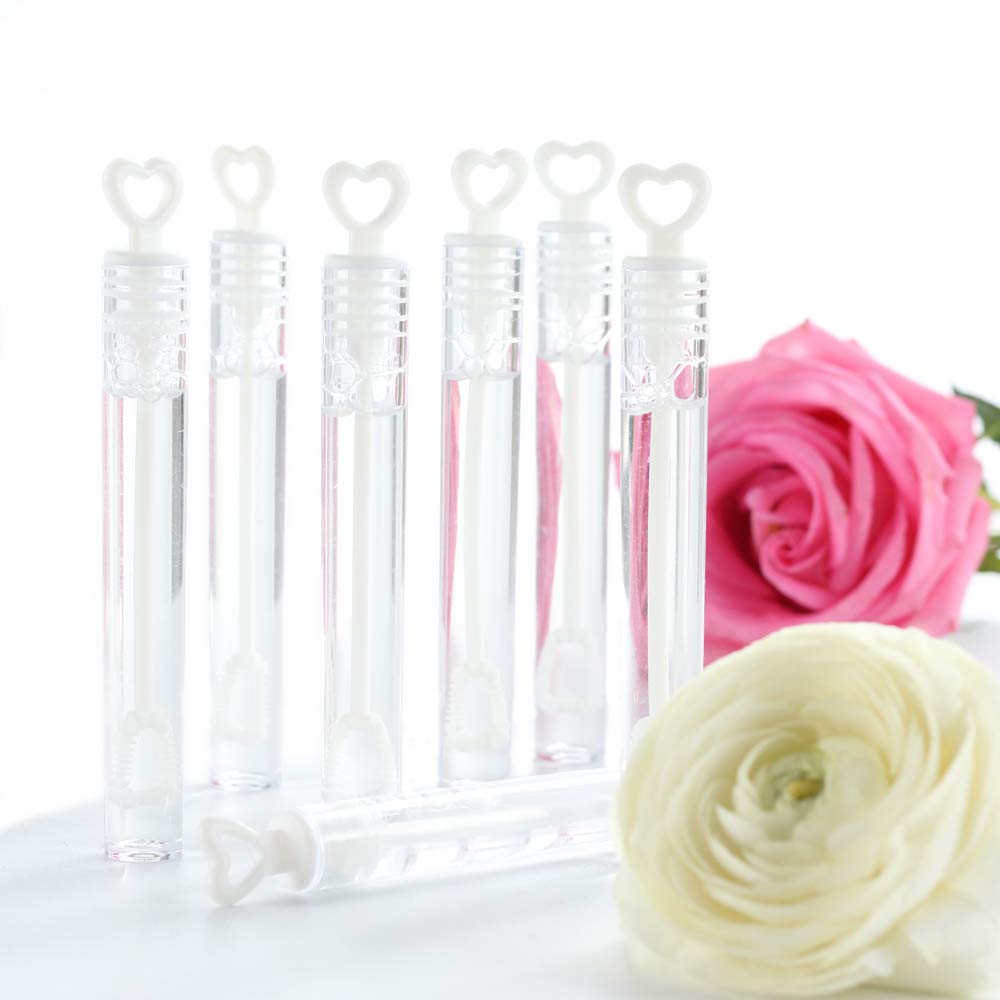 150 Piece Mini White Heart Bubble Wand Party Favors,Perfect for Wedding,Engagement,Anniversary,Valentine's