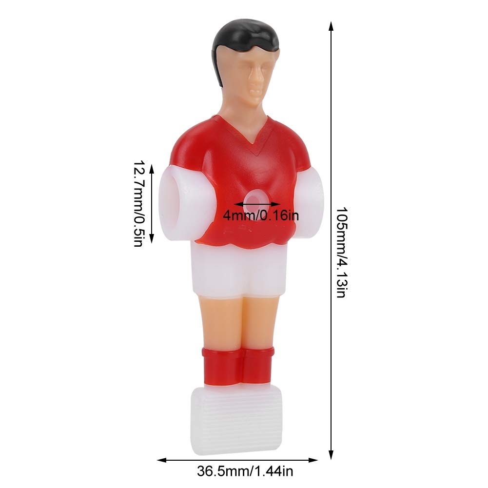 Fafeims Foosball Player Replacement Parts, 4 Pieces Plastic Soccer Men in Red and Blue, 4.13 x 1.44 x 0.16 inches, for Tournament Table Games