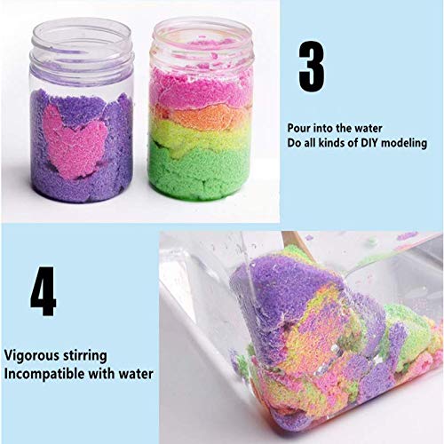 6 Colors Total 1.33 lbs Magic Sand Colored Play Sand That Never Gets Wet