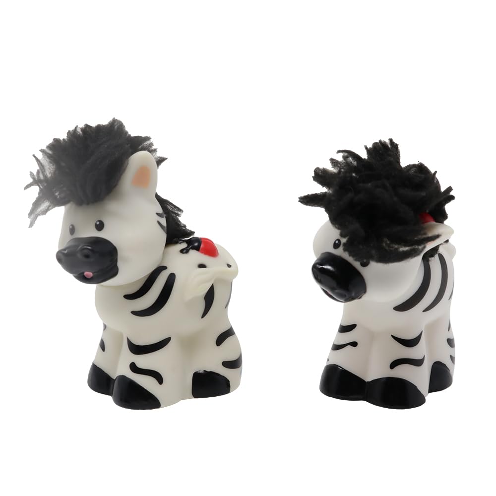 Fisher-Price Replacement Parts for Collectible Little People Noah's Ark or Zoo Playset K0475 - Replacement Zebra Figures with Touch and Feel Manes -