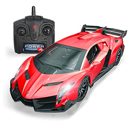 QUN FENG Remote Control Car Lamborghini Licensed 1:24 RC Car 2.4G,red