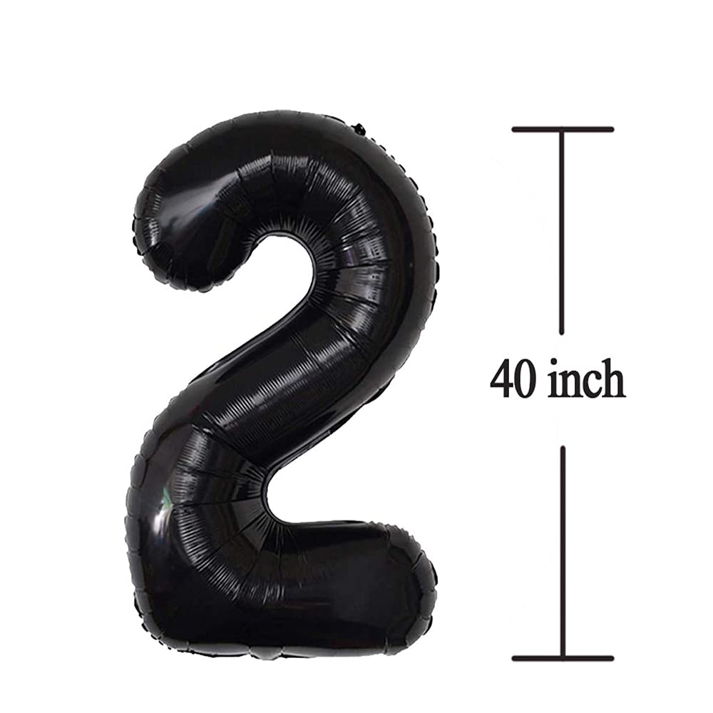 Jonhamwelbor 25 Number Balloons Black Big Giant Jumbo Number 25 Foil Mylar Balloons for 25th Birthday Party Supplies 25 Anniversary Events Decorations