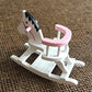EatingBiting Adult Scene 1:12 Dollhouse Miniature Furniture Room Wooden Horse Rocking Chair, Can Shake, Memory Landscape Worth to Purchase