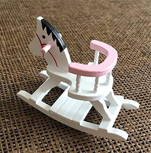 EatingBiting Adult Scene 1:12 Dollhouse Miniature Furniture Room Wooden Horse Rocking Chair, Can Shake, Memory Landscape Worth to Purchase