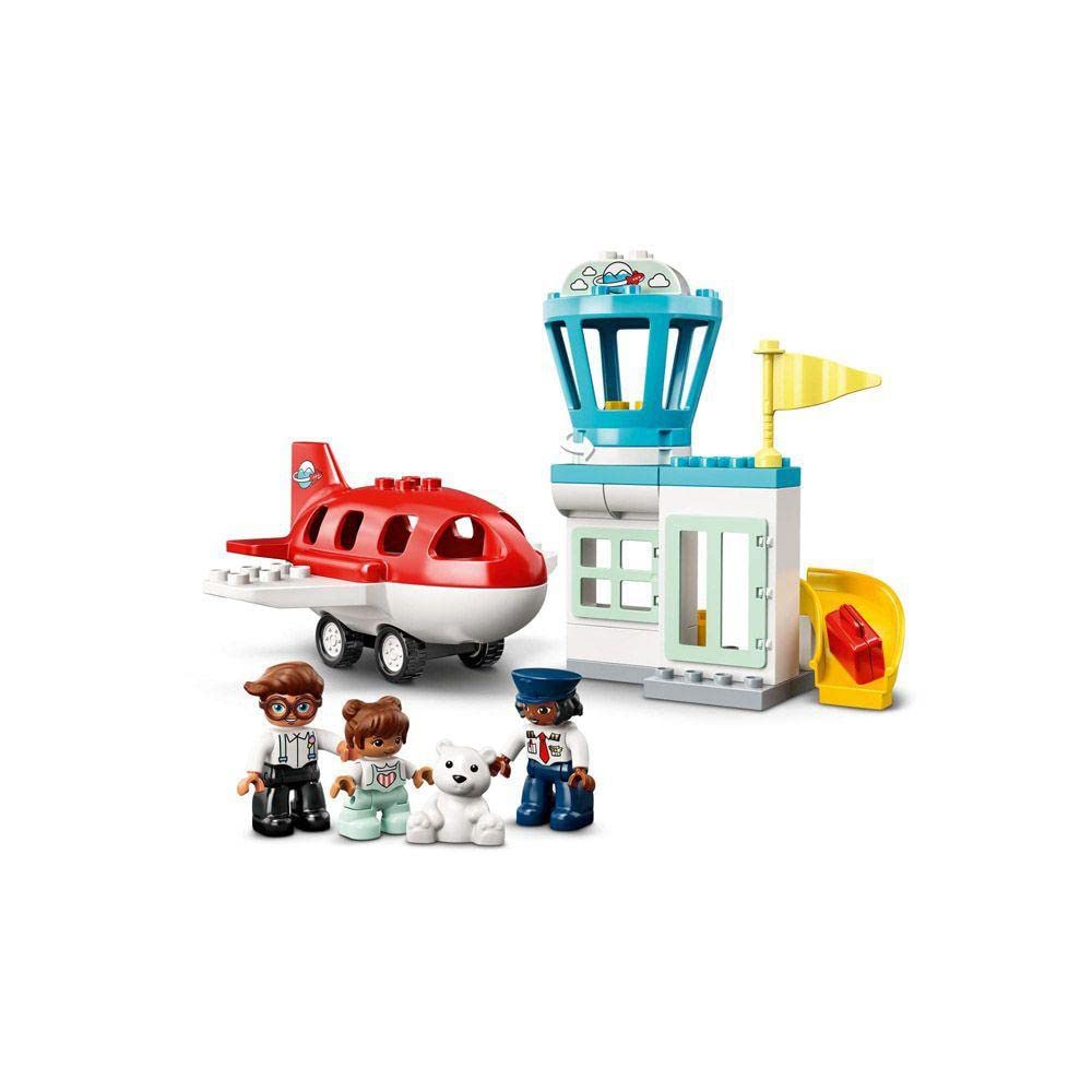 LEGO DUPLO Town Airplane & Airport 10961 Building Toy; Imaginative Playset for Kids; Great, Fun Gift for Toddlers; New 2021 (28 Pieces),Multicolor,One