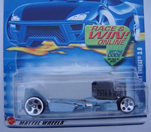 HOT WHEELS LIGHT BLUE JET THREAT 3.0 #149 RACE & WIN ONLINE CARD 5 DOT