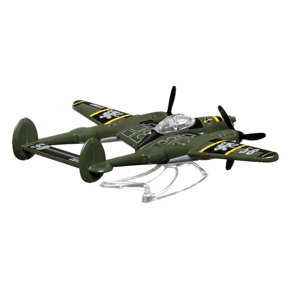 Matchbox Collectible Die-Cast Metal Sky Busters Inspired by Lockheed Martin P-38 Lightning Jet - HLJ25 ~ Green Combat Fighter Jet Airplane ~ Includes