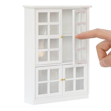 iLAND Dollhouse Furniture Miniature Bookshelf on 1:12 Scale Dollhouse Shelf for Mini Books and 1/12 Scale Accessories Modern Doll House Furniture