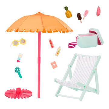 Our Generation Accessories OG Deluxe - Sunny & Cool Patio Set - Outdoor Furniture and Accessories for 18 Inch Dolls