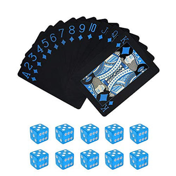FNODGOING Poker Playing Cards Dice Sets Poker Table Cards PVC Stacking Cup Dice Grade AAA Precision Casino Craps Dice with Razor Edges and Corners