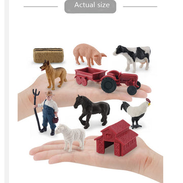OUKEYI Animal Figurines, 10Pcs Farm Animals Figurines Toys,Big Animal Toys, Realistic Plastic Animals Playset, Educational Learning Toy Set for Kids