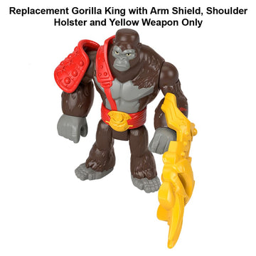 Fisher-Price Replacement Part Imaginext Gorilla Fortress Playset - HML57 - GYX00 ~ Replacement Posable Gorilla King with Arm Shield, Shoulder Holster