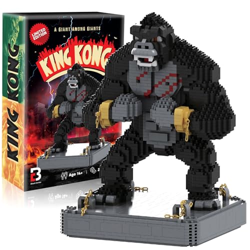BLOCK CENTER King Kong Building Set (2,310 PCS) - Mini Kong Action Figure from Skull Island - Nano Brick Gorilla Construction Kit for Kids 15+