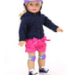 Sophia's Palm Tree Skateboard, Helmet and Knee Pads Set 18" Dolls, Multicolor