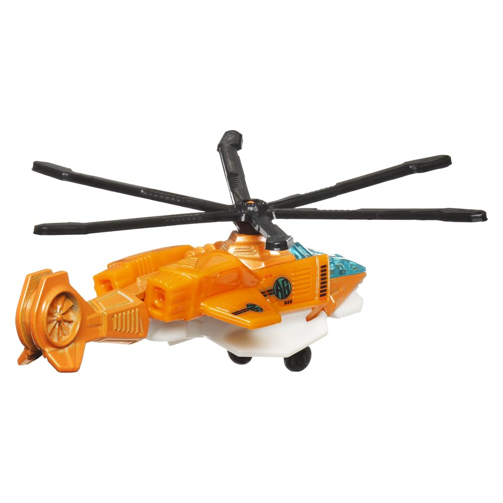 Matchbox Collectible Die-Cast Metal Sky Busters Air Grabber - HVM53 ~ Orange, Black White and Black Helicopter ~ Includes Playmat