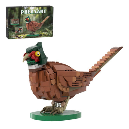 CubiMythx Pheasant Mini Building Blocks and Construction Toy, Collectible Bird-Themed Model to Build and Display, Great Gift for Birthdays, Christmas
