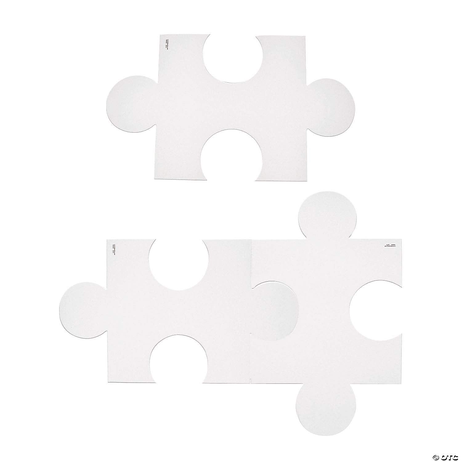 Fun Express Blank Puzzle Pieces Giant 14 Inch DIY Jigsaw 24 Piece Set