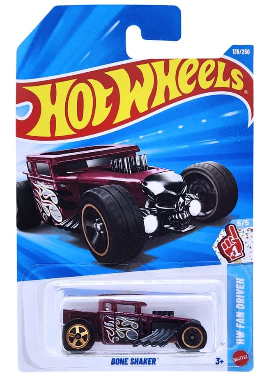 Hot Wheels Bone Shaker [Red] Fan Driven 5/5, 139/250-1:64 Scale Diecvast Toy Vehicle