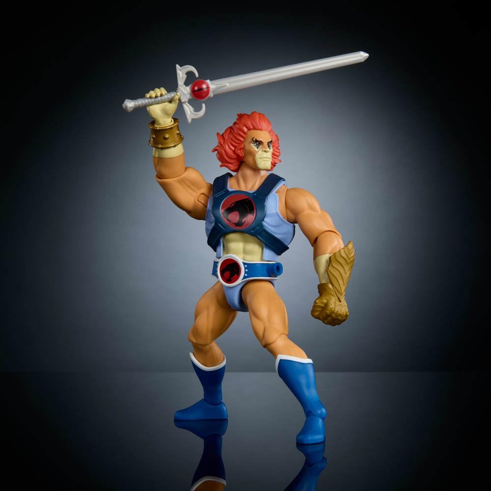 Masters of the Universe Origins & Thundercats Action Figure Lion-O, 1980s Crossover Toy, 5.5-inch Posable, Removable Armor, Accessory & Mini Comic
