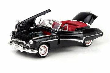 1949 Roadmaster Black with Red Interior 1/18 Diecast Model Car by Motormax 73116black