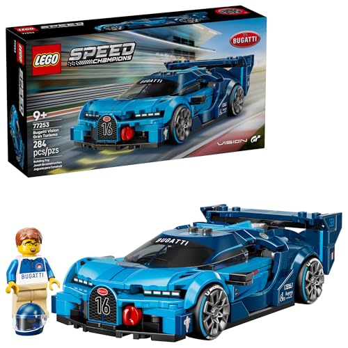 LEGO Speed Champions Bugatti Vision Gran Turismo Hyper Sports Car Building Toy for Kids & Gamers - Building Set W/Bugatti Driver Minifigure for Boys